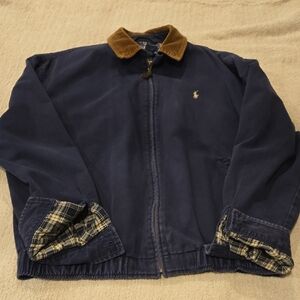 Polo by Ralph Lauren Navy Jacket with Brown Collar